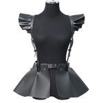 Jupe-en-cuir-SFP-pour-femme-ourlet-volants-taille-de-style-gothique-ceinture-initi-e-accessoire