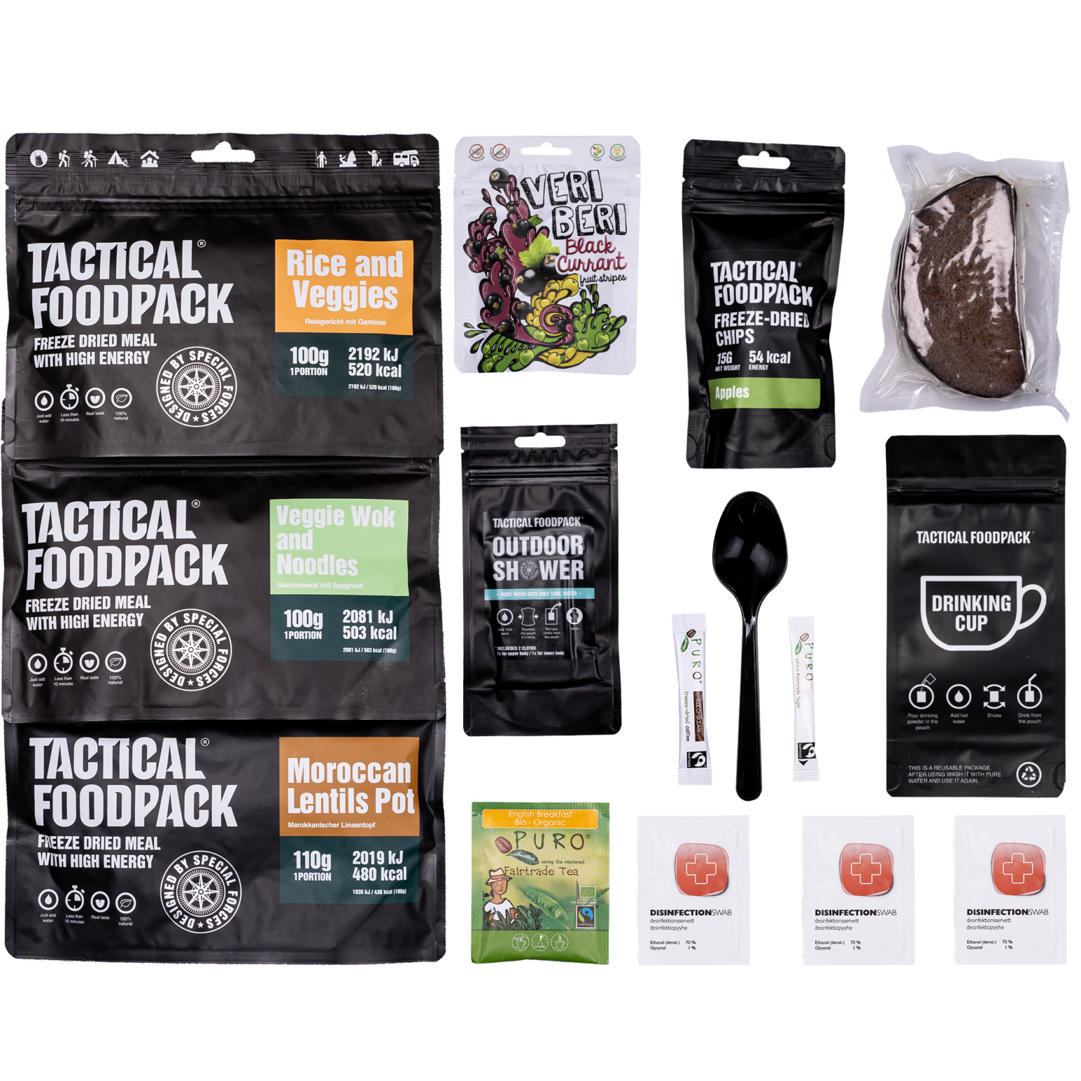 Tactical FoodPack Pack Vegan - 3 repas complets pour une journée