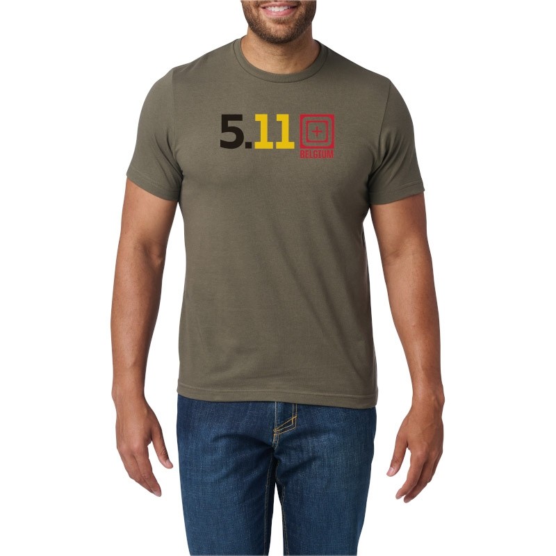 511_T-Shirt_vert_olive_drapeau_belge_beglium_flag