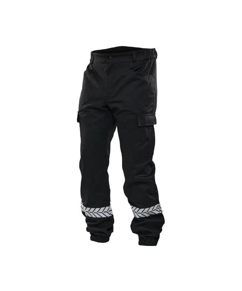 Pantalon sécurité privée noir avec bandes HV – GK SAFETEK