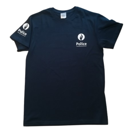 T-SHIRT logo POLICE Belge Bleu foncé