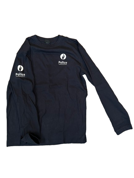 T-shirt STRONG LOGO POLICE manches longues bleu marine