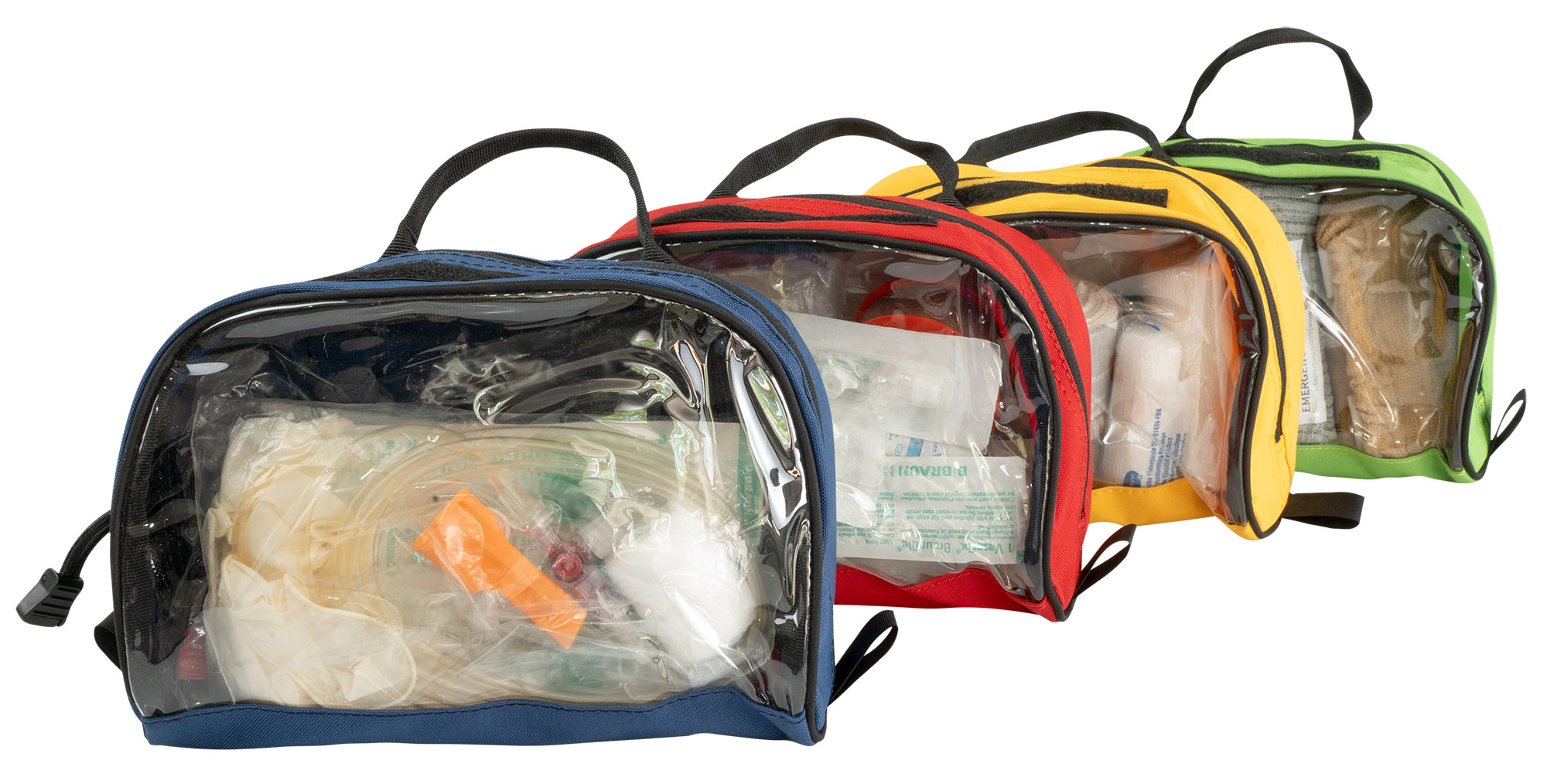 SET DE SACOCHES RECON MEDIC VELCRO ROUGE/JAUNE/BLEU/VERT