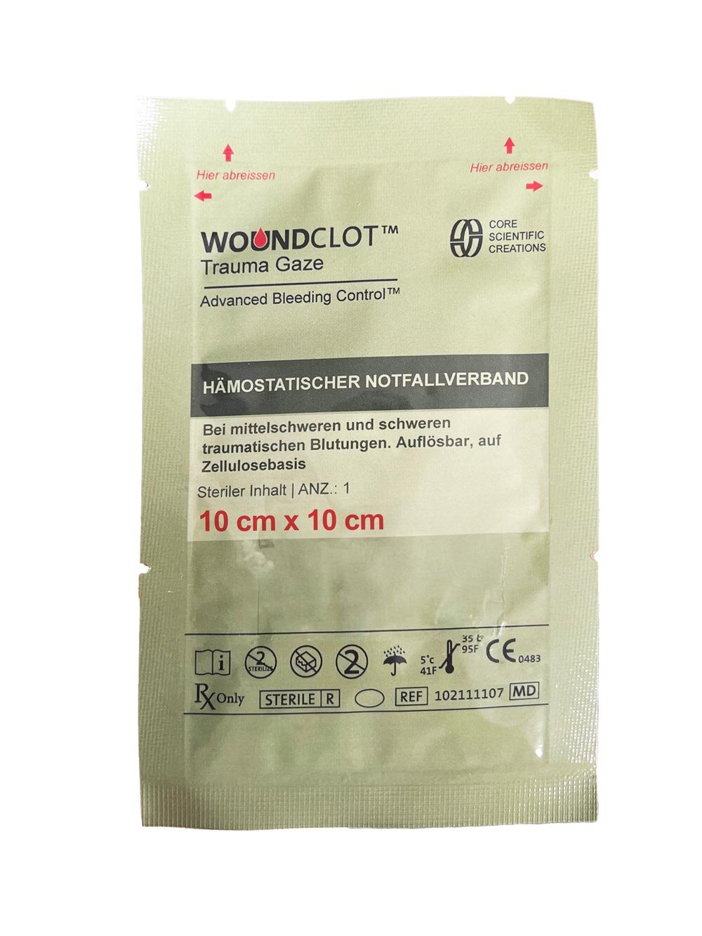 Woundclot 10 CM X 10 CM - Pansement Hémostatique