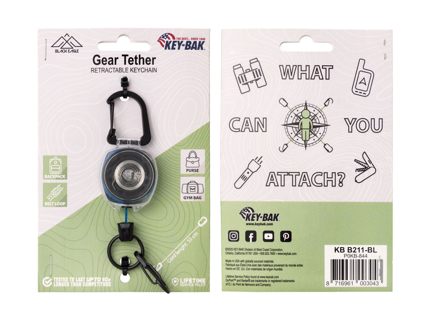 Key-Back Gear Tether Blue