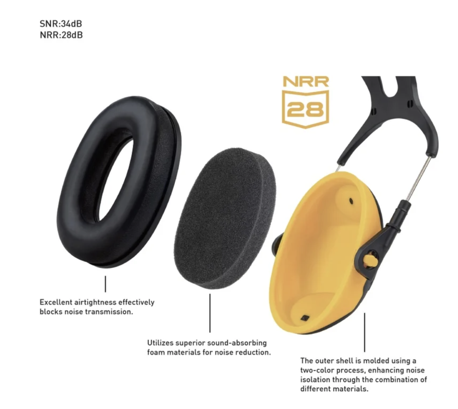 EARMOR C06 PASSIVE HEARING PROTECTOR BLACK/GREY