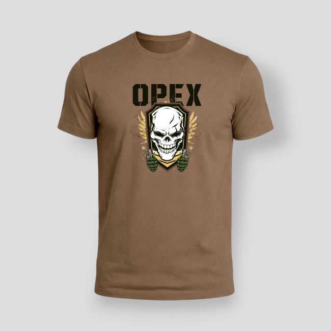 T-shirt design Crâne Grenades - Coyote - OPEX