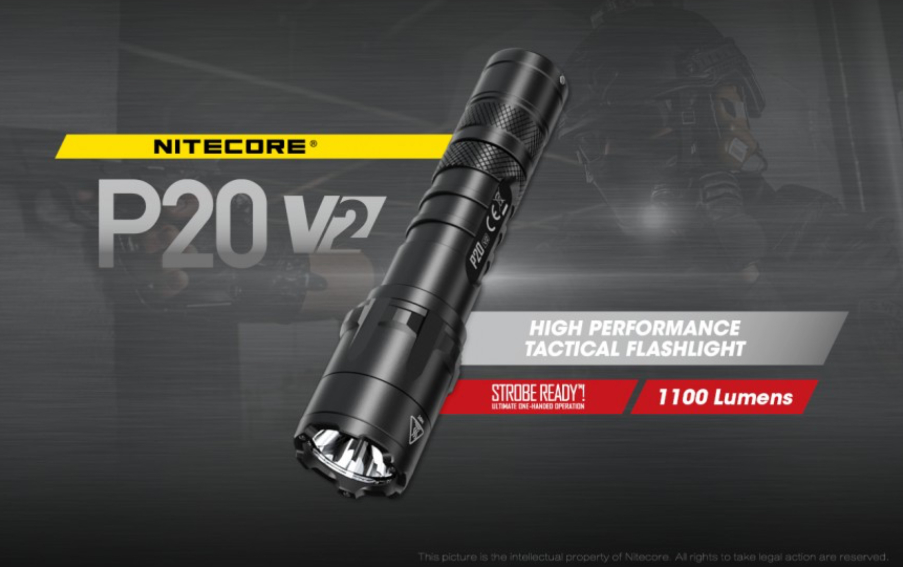 P20 V2 Lampe Tactique 1100LM Strobe Ready