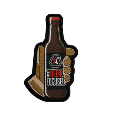 Patch SIGNATURE BEER FOCUSED brodé blanc/rouge/brun