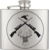 Flasque inox gris métal avec gravure. Capacité: 4 Oz