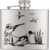 Flasque inox gris métal avec gravure. Capacité: 4 Oz