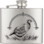 Flasque inox gris métal avec gravure. Capacité: 4 Oz