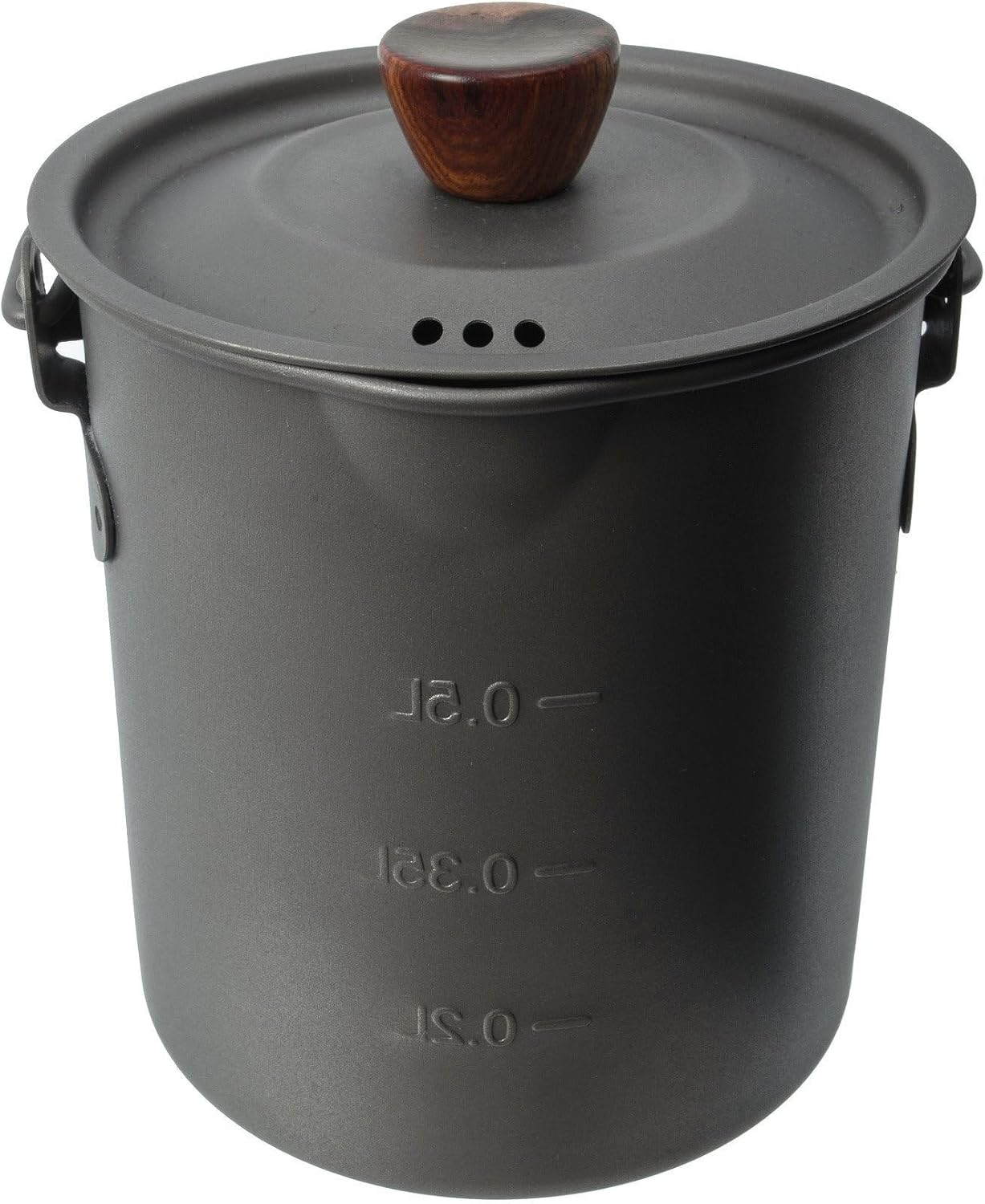 Pot titane de la cafetière avec couvercle et graduations