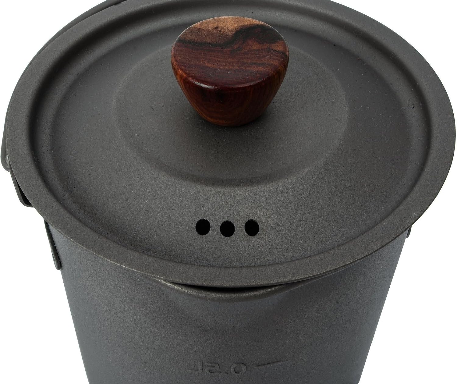 Couvercle de la cafetière titane avec bouton en bois