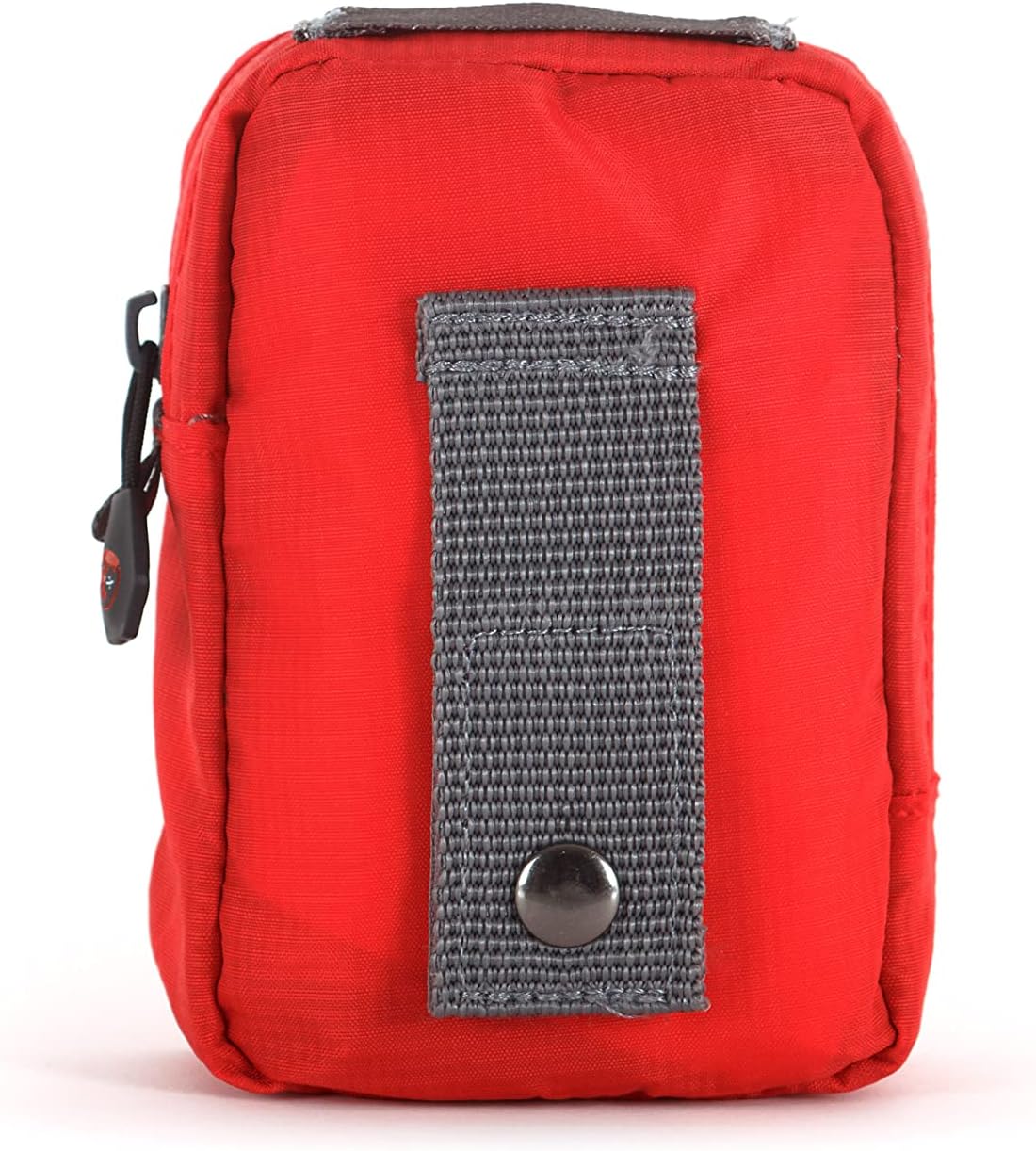 Dos de la trousse Lifesystems Pocket : passant en sangle grise fermé par un bouton-pression