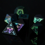 Set de dés de jdr en obsidienne - couleur chromatique