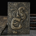 Carnet-de-Notes-en-relief-avec-motif-Dragon-volant-3D-couverture-en-cuir-faite-la-main