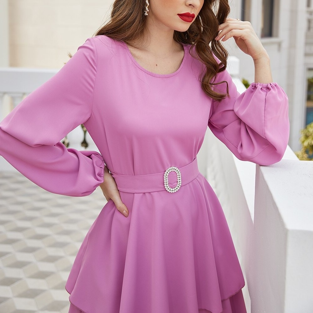 Robe manches loongues rose