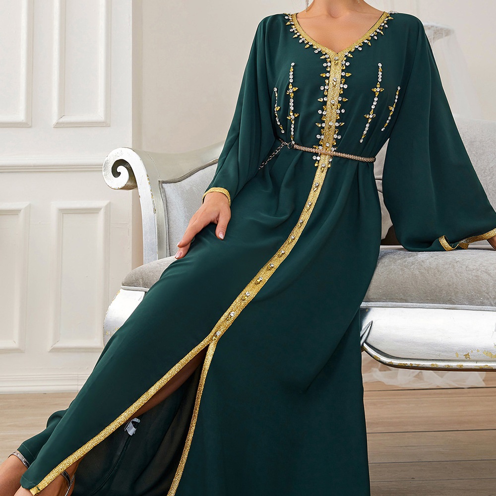 Robe kaftan vert