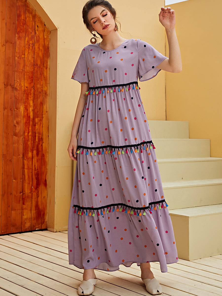 Robe ample à pois