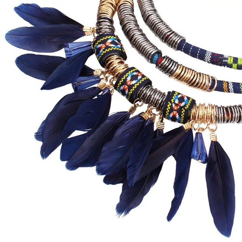 Nouveau-boh-me-colliers-pendentifs-pour-femmes-Boho-multicouche-plume-gland-colliers-Bijoux-accessoires-cadeau-Bijoux