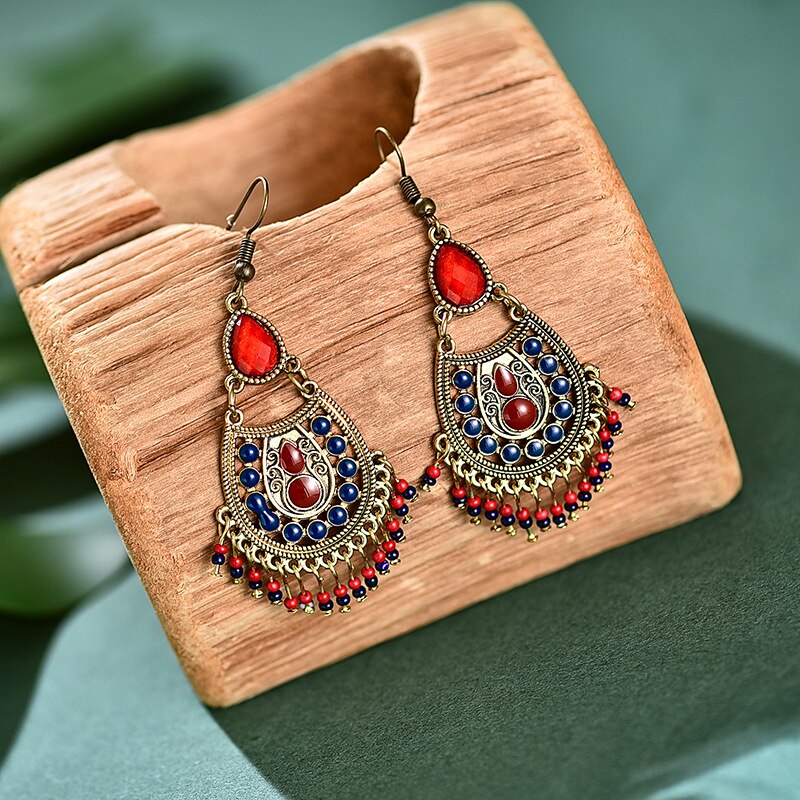 Ethnique-r-tro-vert-perles-gland-boucles-d-oreilles-pour-les-femmes-2020-gitane-Jhumka-indien