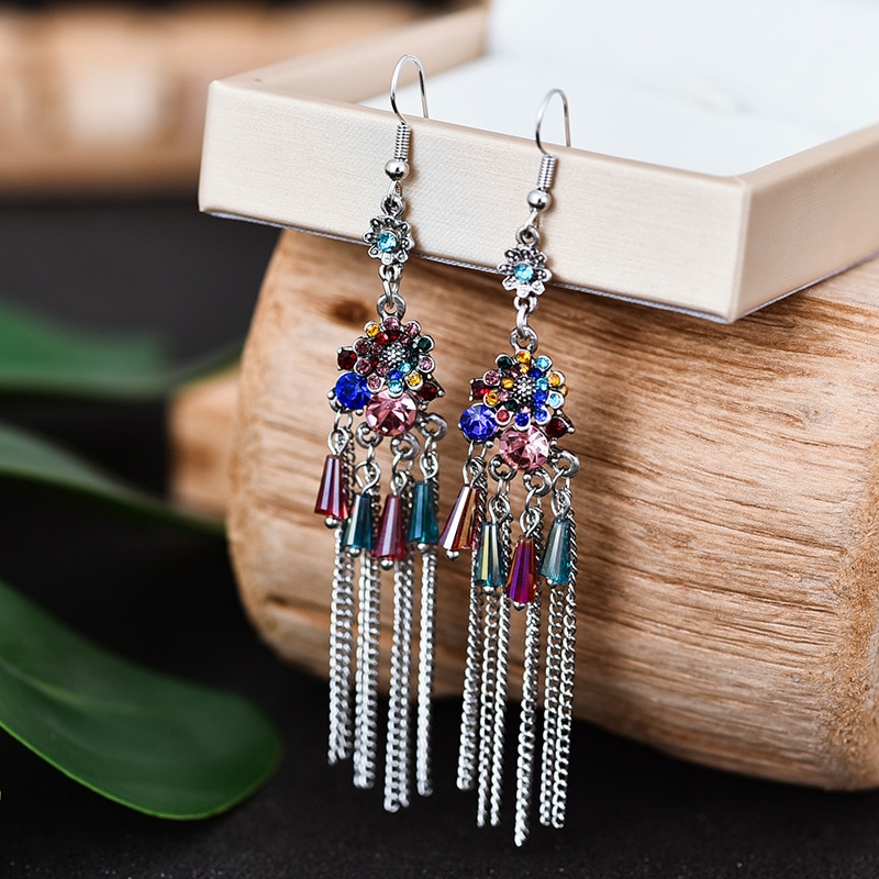 Boh-me-argent-couleur-capteur-de-r-ves-feuille-gland-boucles-d-oreilles-pour-femmes-indien