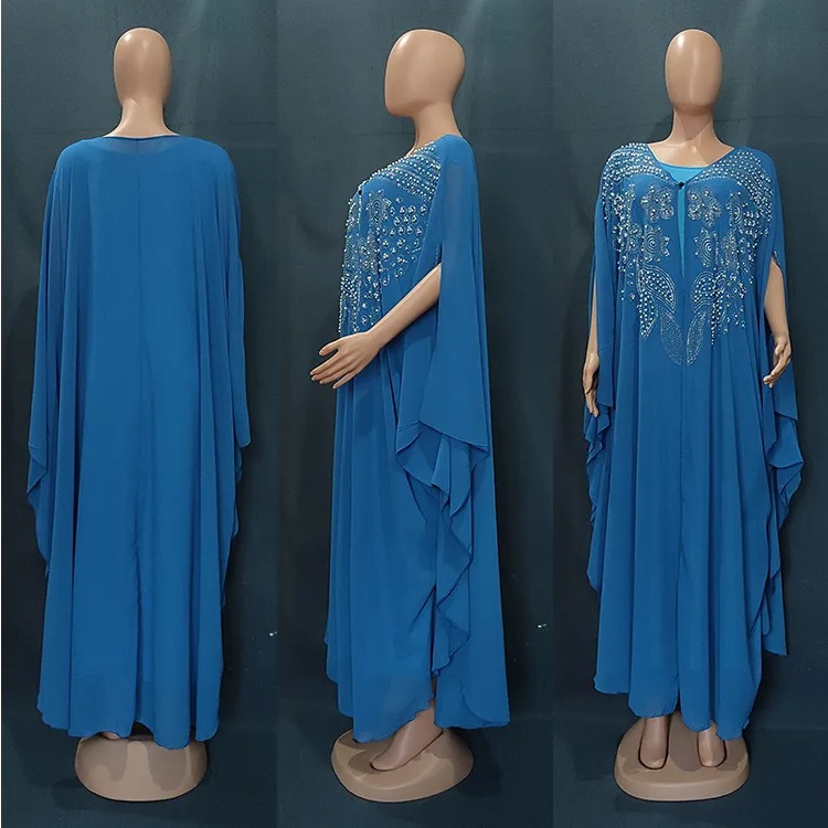 Robe de soirée bleu cocktail