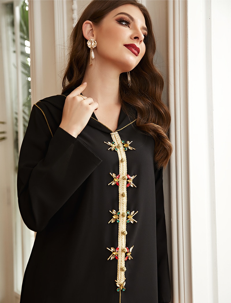 Djellaba noir femme discount 2019