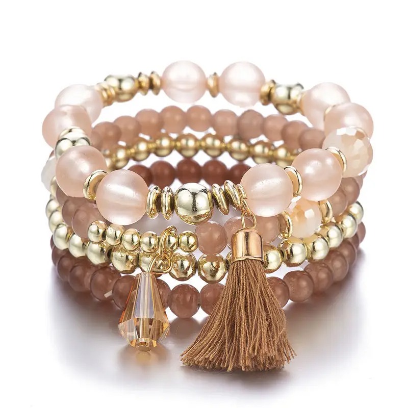 bracelets breloque perle transparant