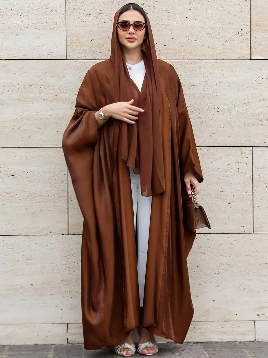 Abaya long marron