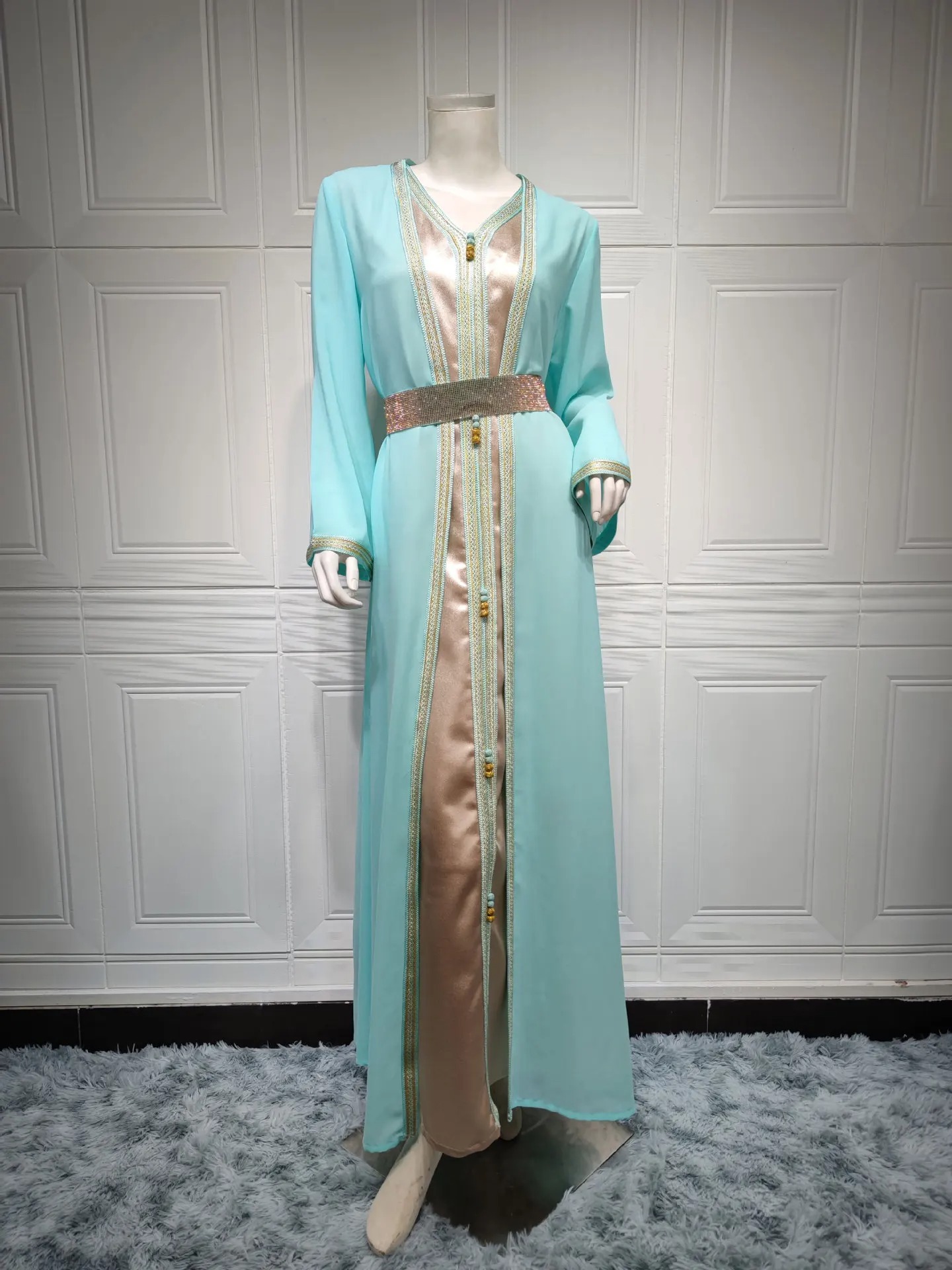abaya bleu moderne
