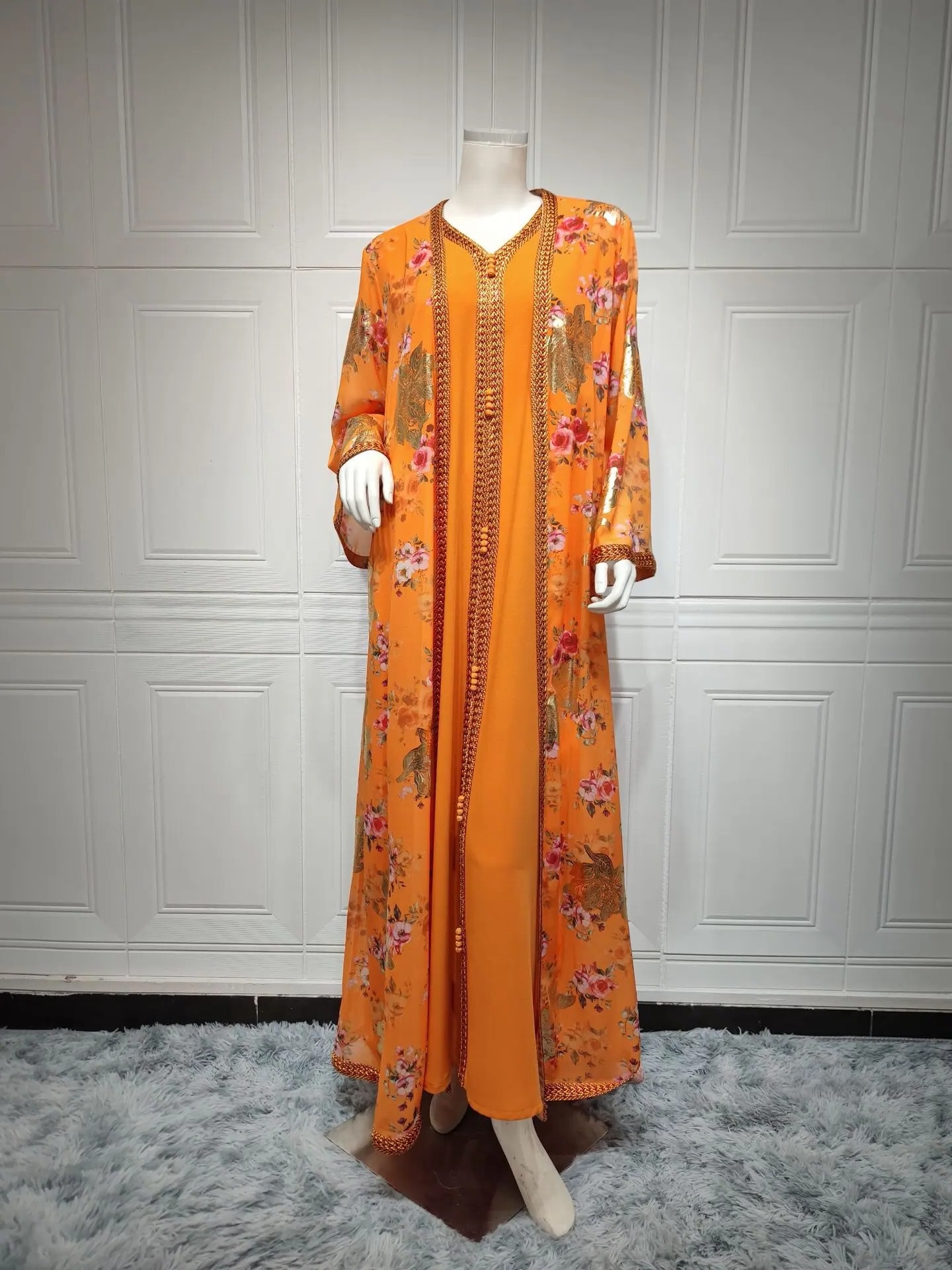 Robe abaya orange