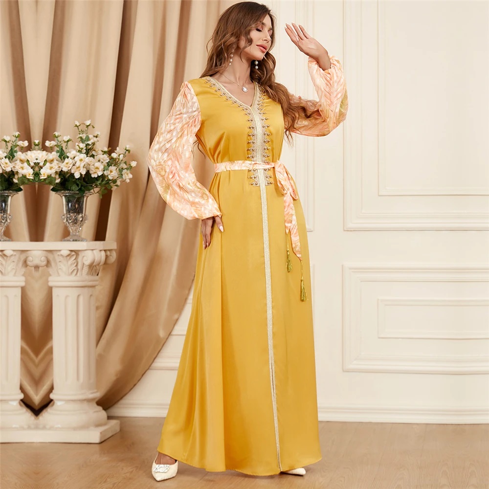 Robe jaune kaftan