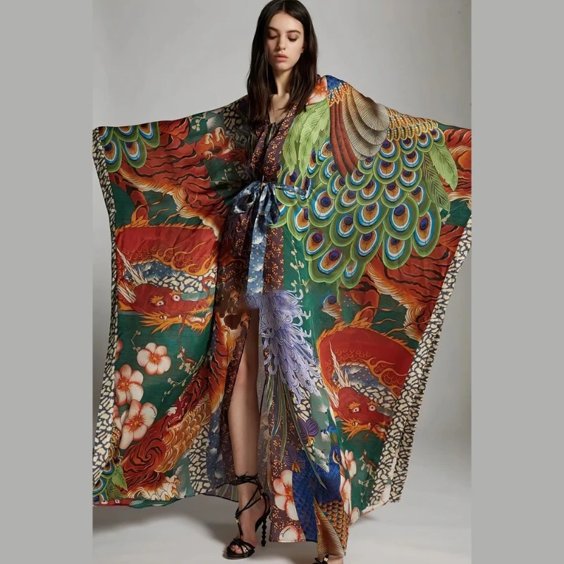 Cardigan long imprimé