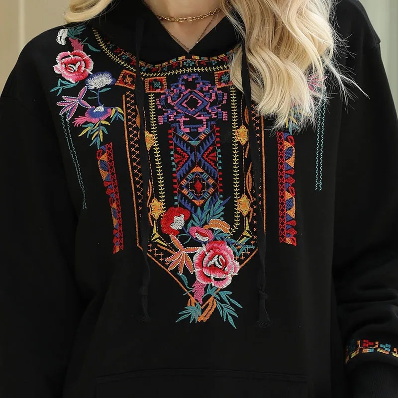 sweat shirt brodé florale