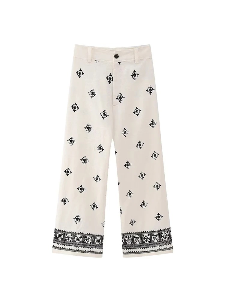 Pantalon broderie boheme