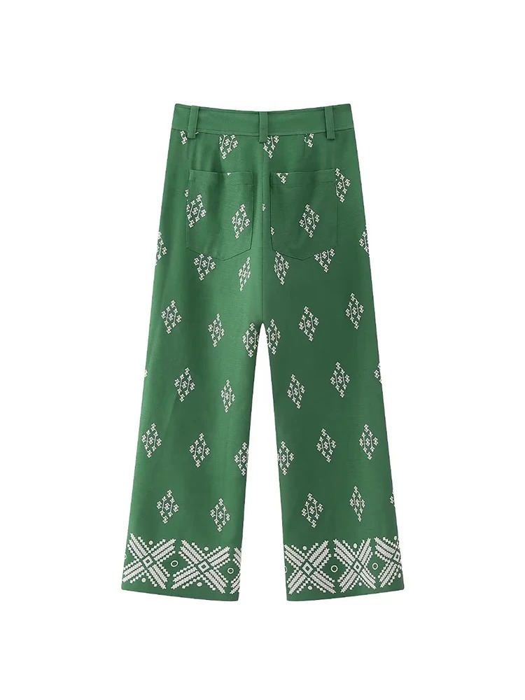 pantalon femme vert