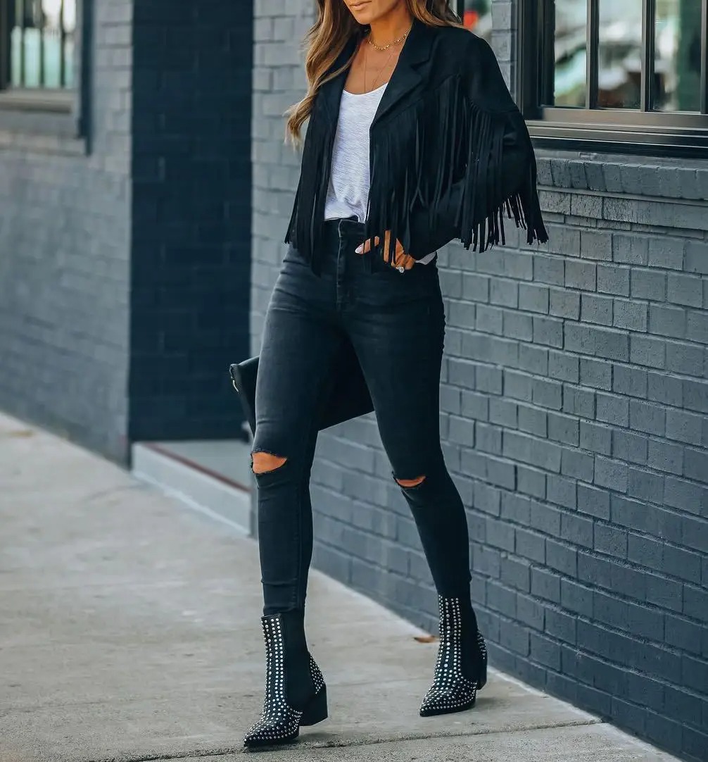 veste noir femme