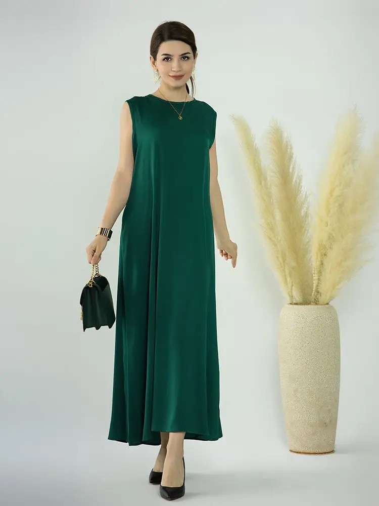 Robe verte sans manche