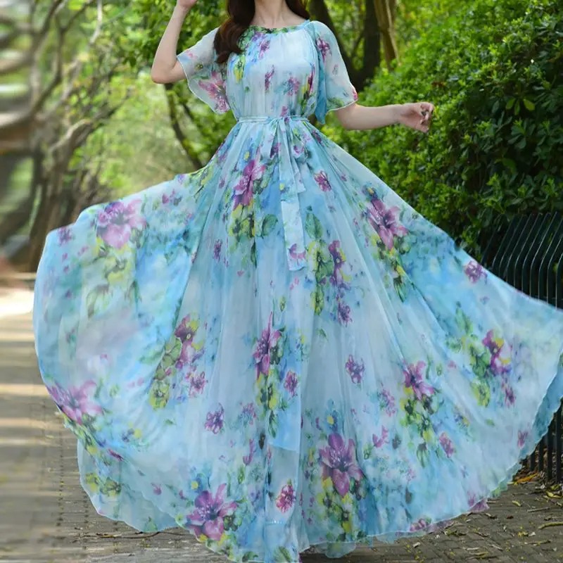 Robe  bleu longue
