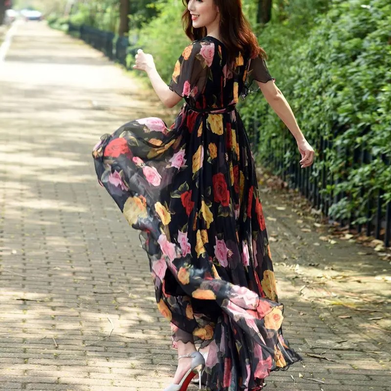 Robe  longue fleuri