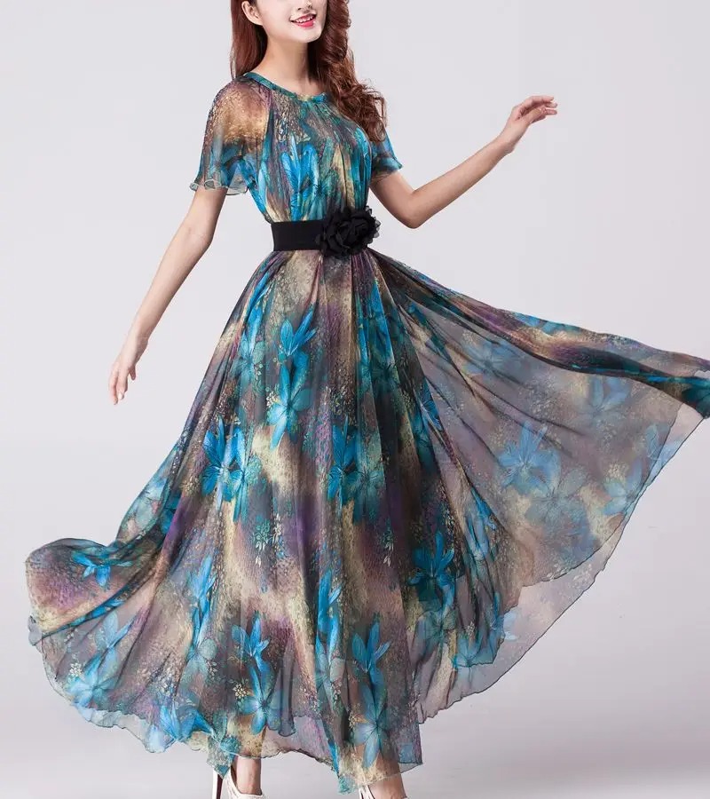 Robe longue florale
