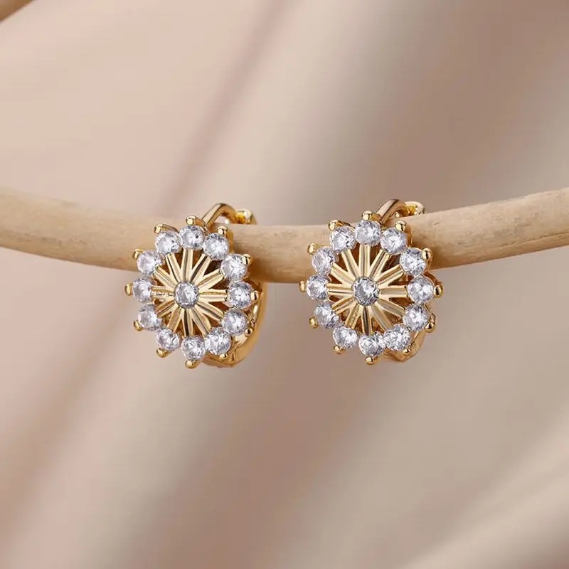 boucles d oreilles zircon or