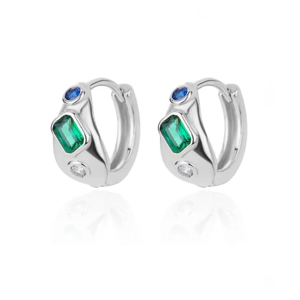 Boucles doreilles géometrique argent