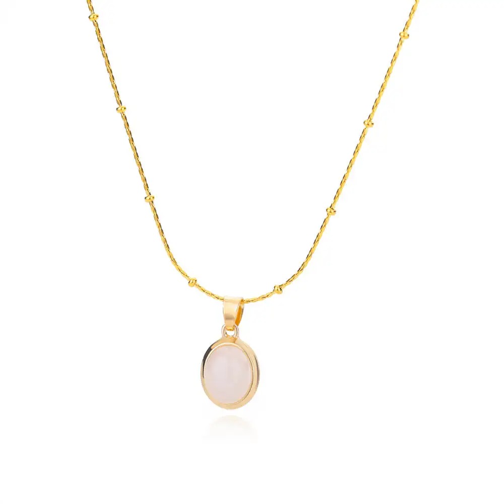 Collier en opale  rose