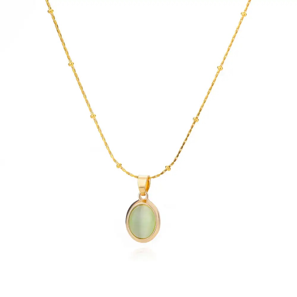 Collier en opale vert femme