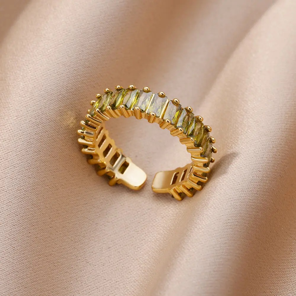Bague cristal  or