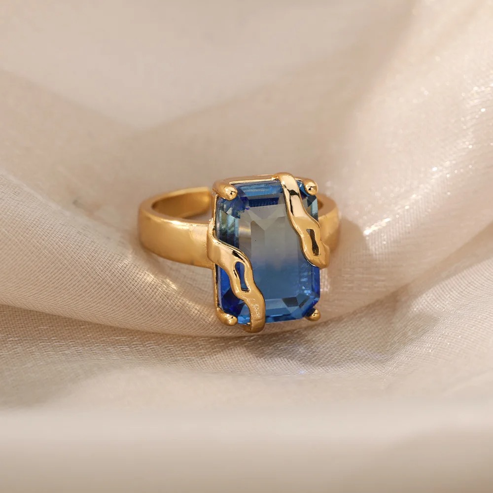 Bague bleu pierre