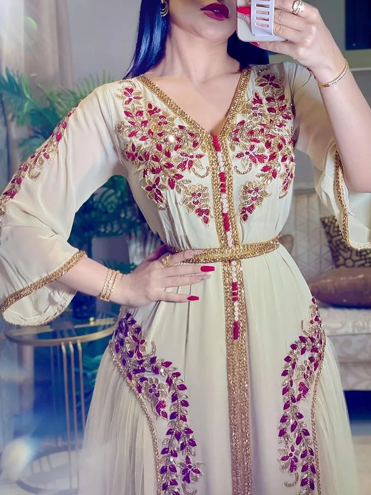 caftan doré marocain